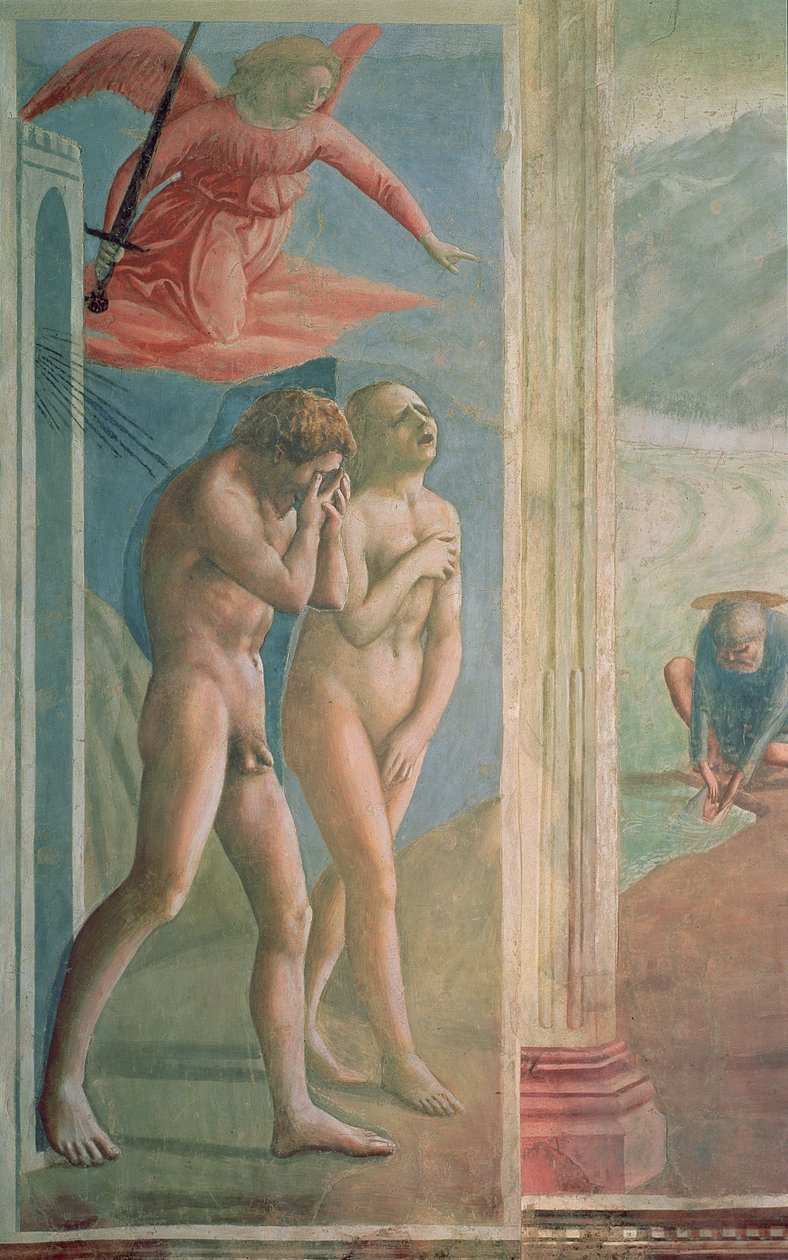 Adamo ed Eva cacciati dal Paradiso, c.1427 (post restauro) da Tommaso Masaccio