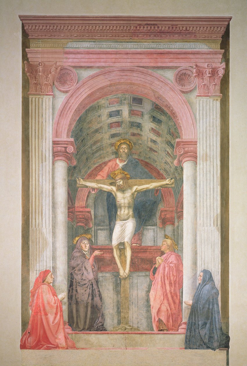 La Trinità, 1427-28 (post restauro) (dettaglio) da Tommaso Masaccio