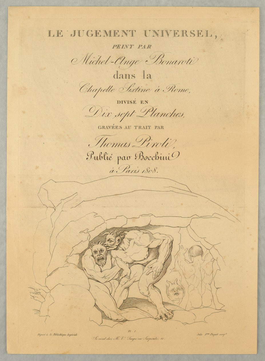 Pagina di Copertina, Le Jugement Universel da Tommaso Piroli