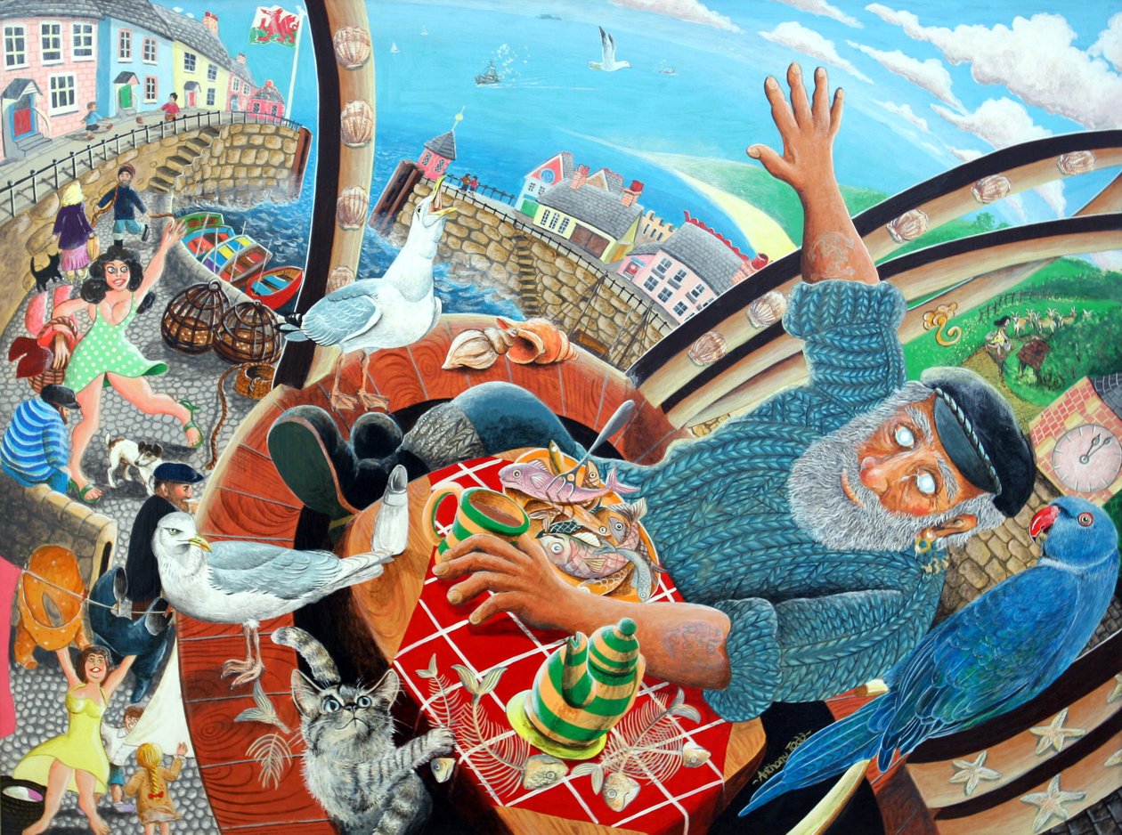 Il capitano Cat vede ciecamente la vita del villaggio passare, 2005 da Tony Todd