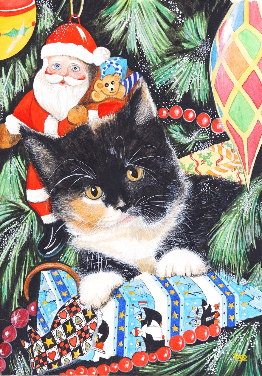 Gattino di Natale in bianco e nero da Tony Todd