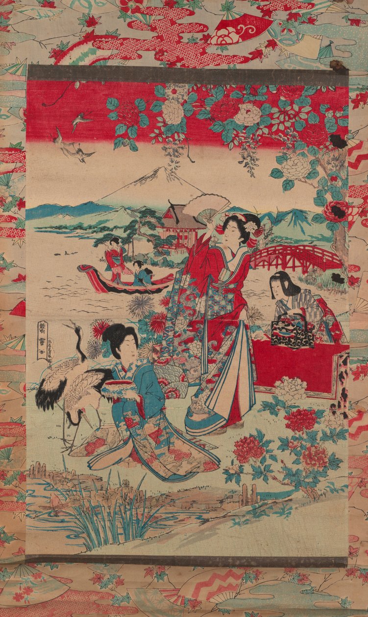 Geishe in un paesaggio, c.1870-80 da Torakiyo Sato Torakiyo Sato