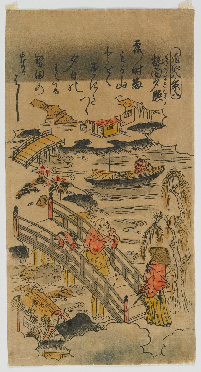 Otto Vedute di Omi (n. 8) periodo Edo, fine anni 1720 o inizio anni 1730 da Torii Kiyomasu II