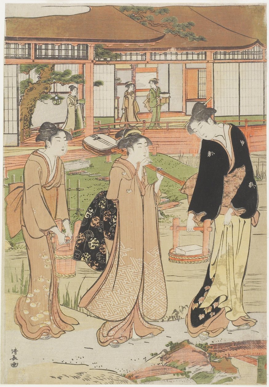 Picnic nel giardino di un Daimyo, 1786 da Torii Kiyonaga