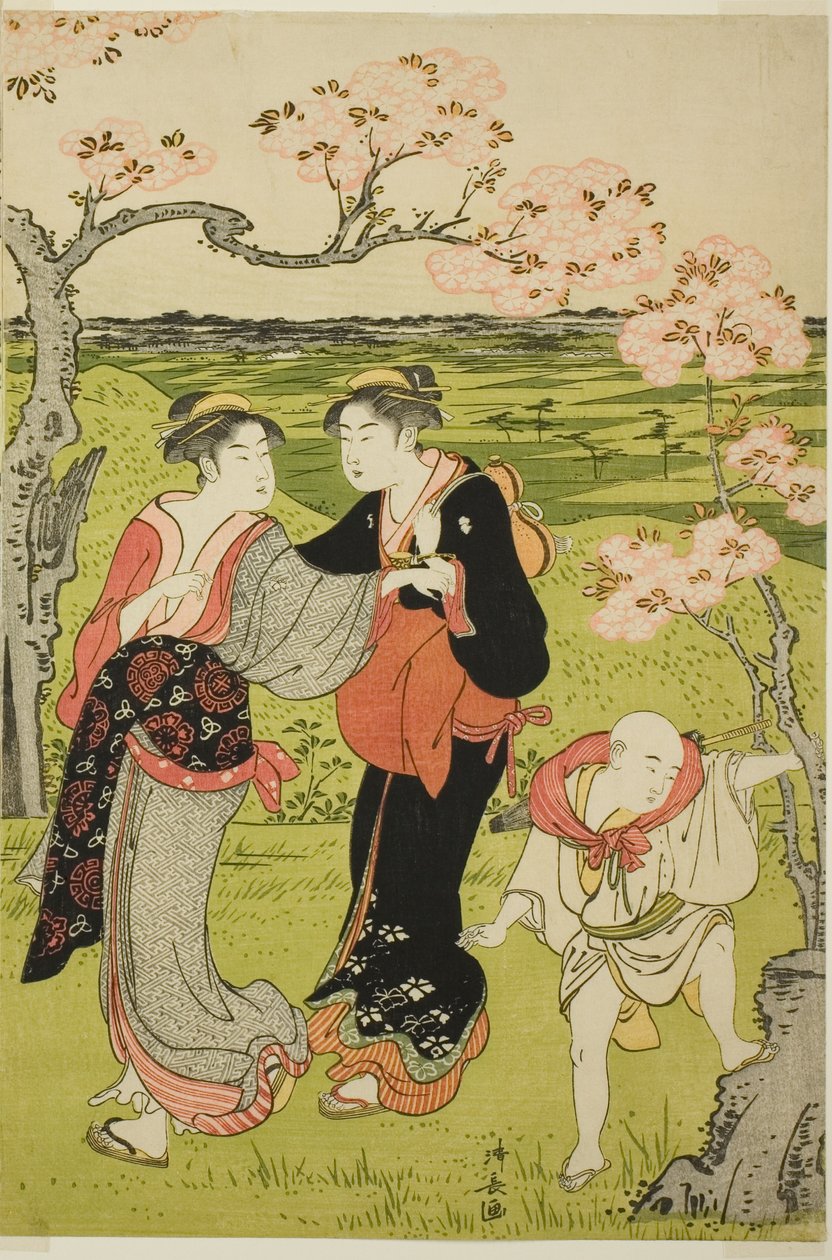 Visita ai ciliegi in fiore sulla collina di Asuka da Torii Kiyonaga