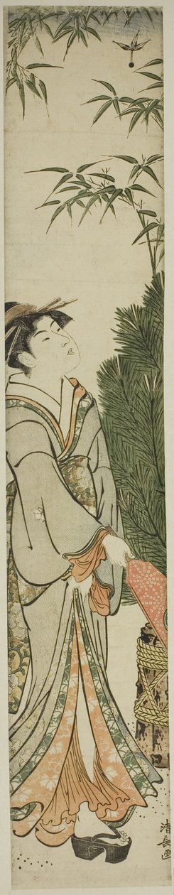 Geisha che gioca a battledore e shuttlecock da Torii Kiyonaga