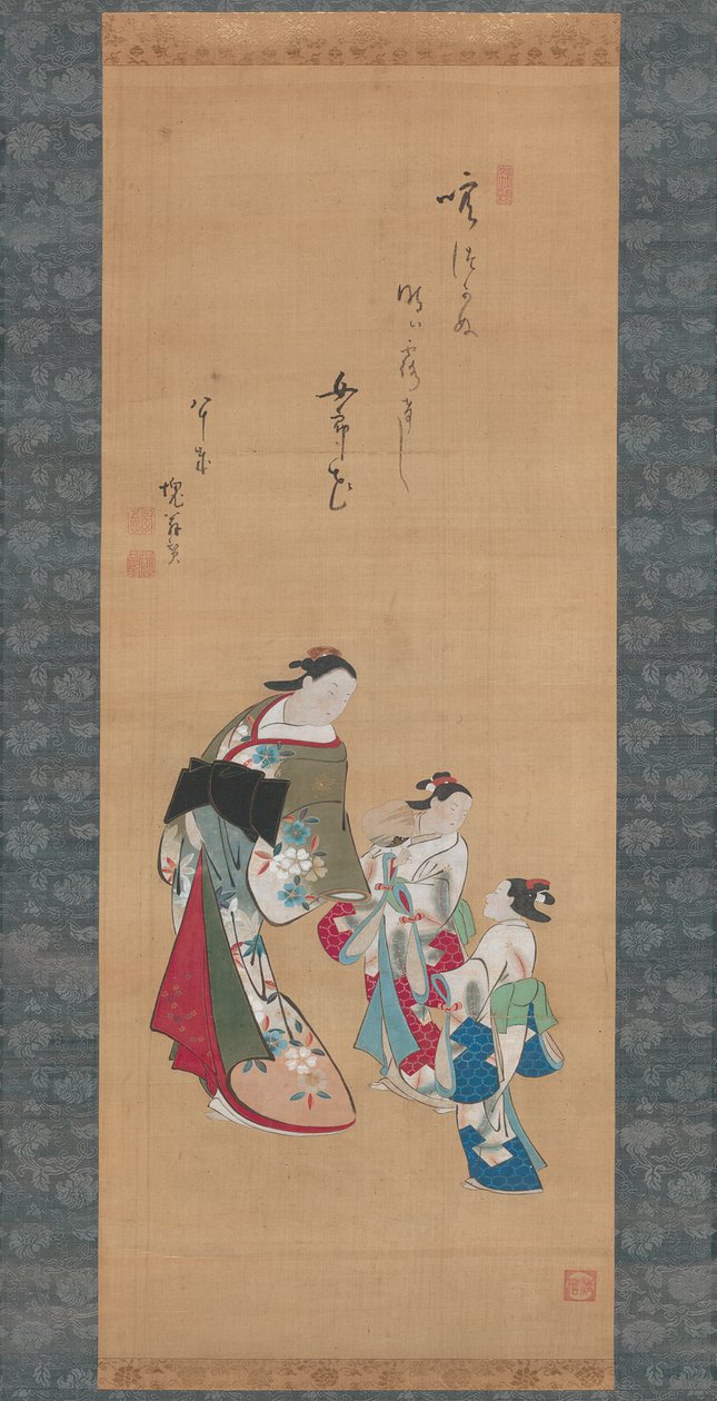 Cortigiana e due attendenti da Torii Kiyonobu I