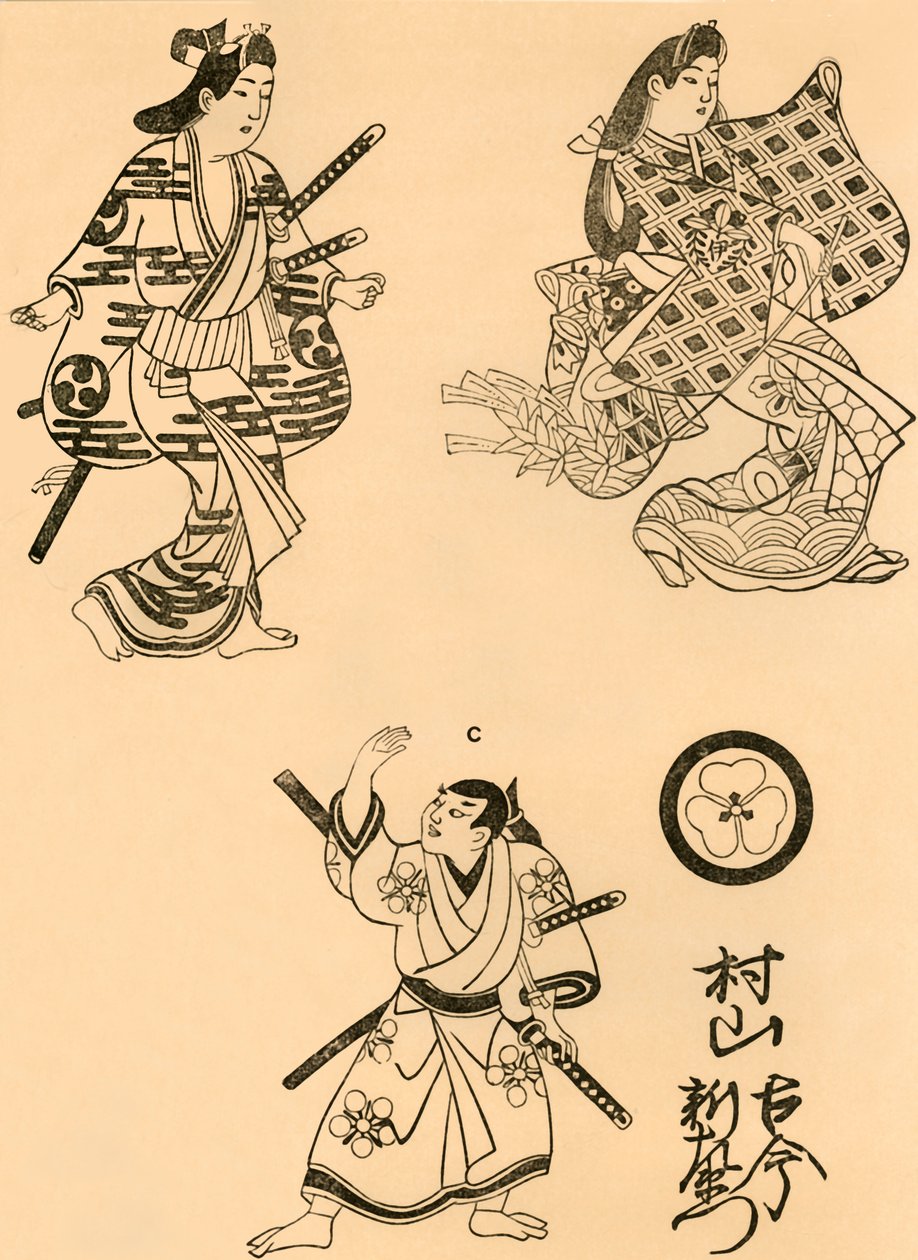 Tre figure, 1693, 1924 da Torii Kiyonobu I