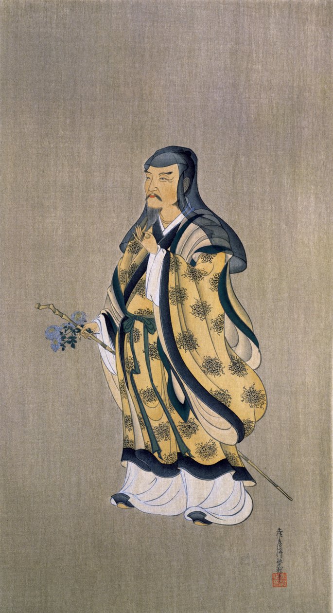 Tao Qian (Tao Yuanming) (365-427), illustrazione dalla rivista 