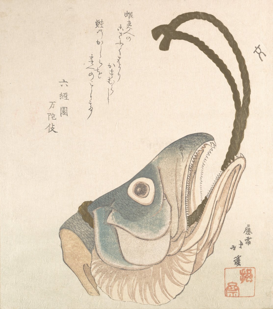Testa di un salmone, ca. 1820 da Totoya Hokkei