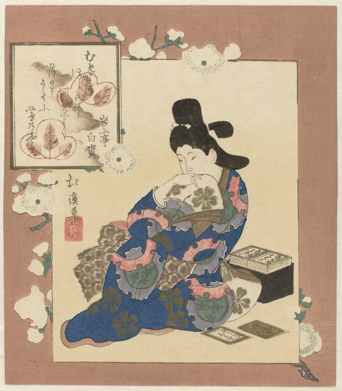 Donna con carte da Totoya Hokkei