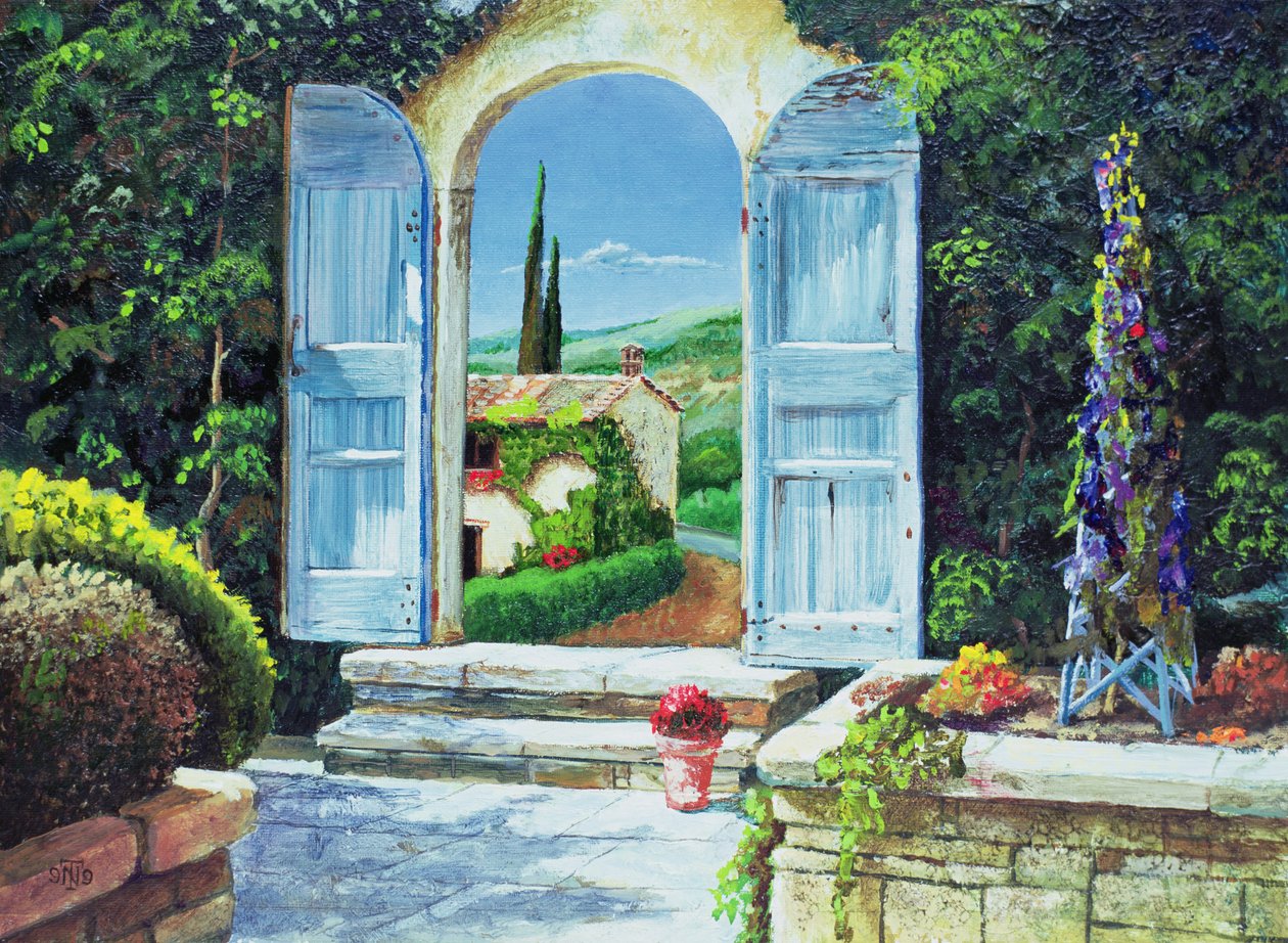 Porta con persiane, Volterra, Italia, 1999 da Trevor Neal