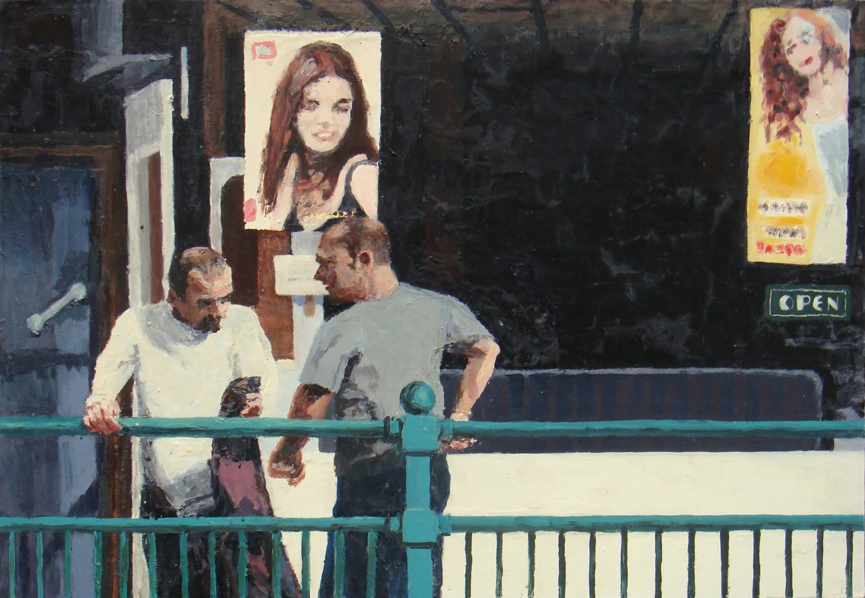 Conversazione, 2006 (olio su tavola) da Trevor Burgess