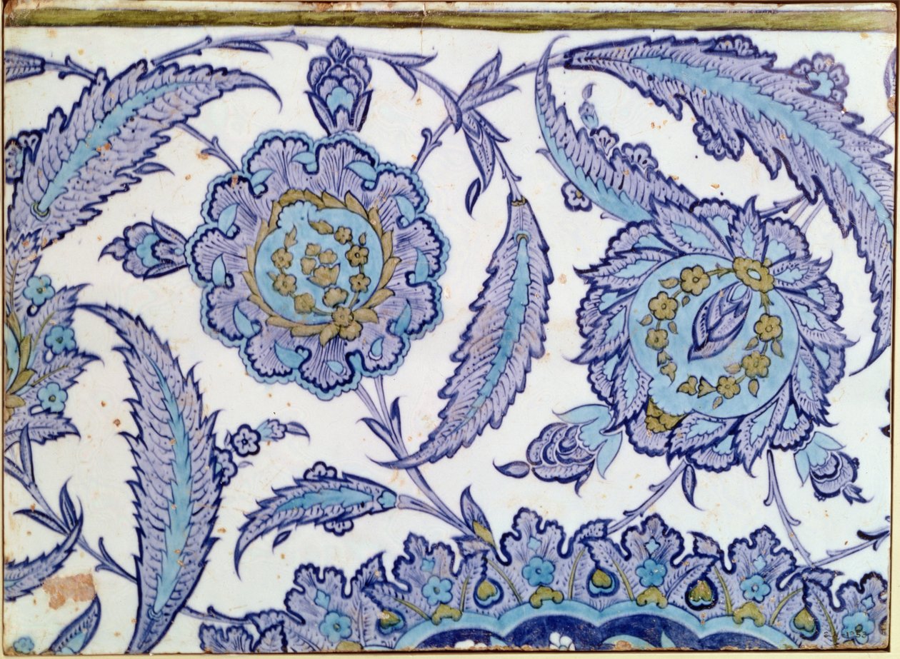 Piastrella in terracotta di Isnik, c.1520-50 da Turkish School