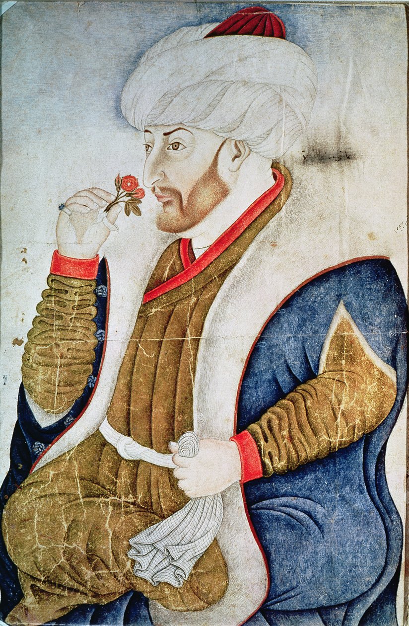 Ritratto del sultano Mehmet II (1432-81) da Turkish School