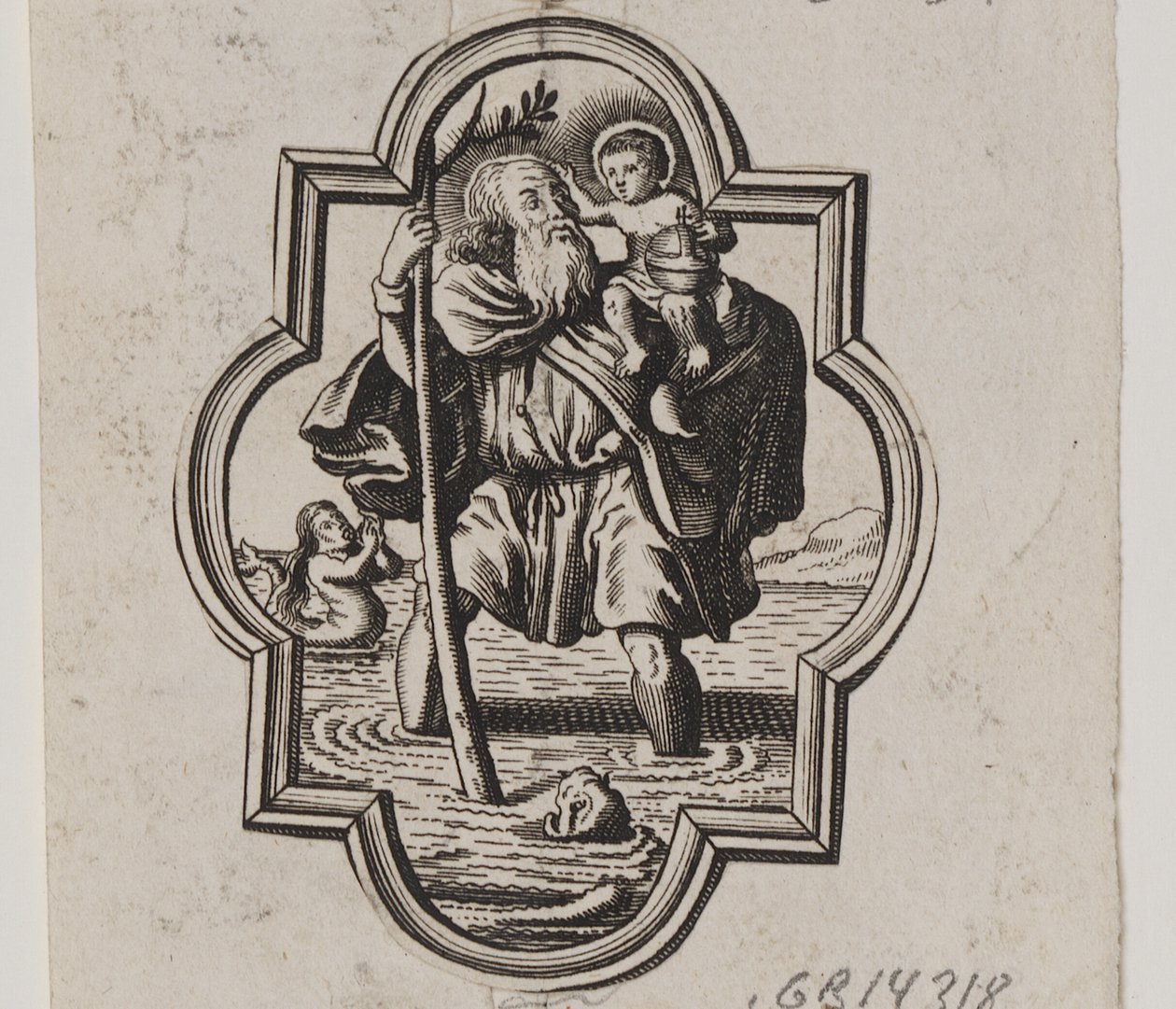 Emblema con San Cristoforo da Ubekendt
