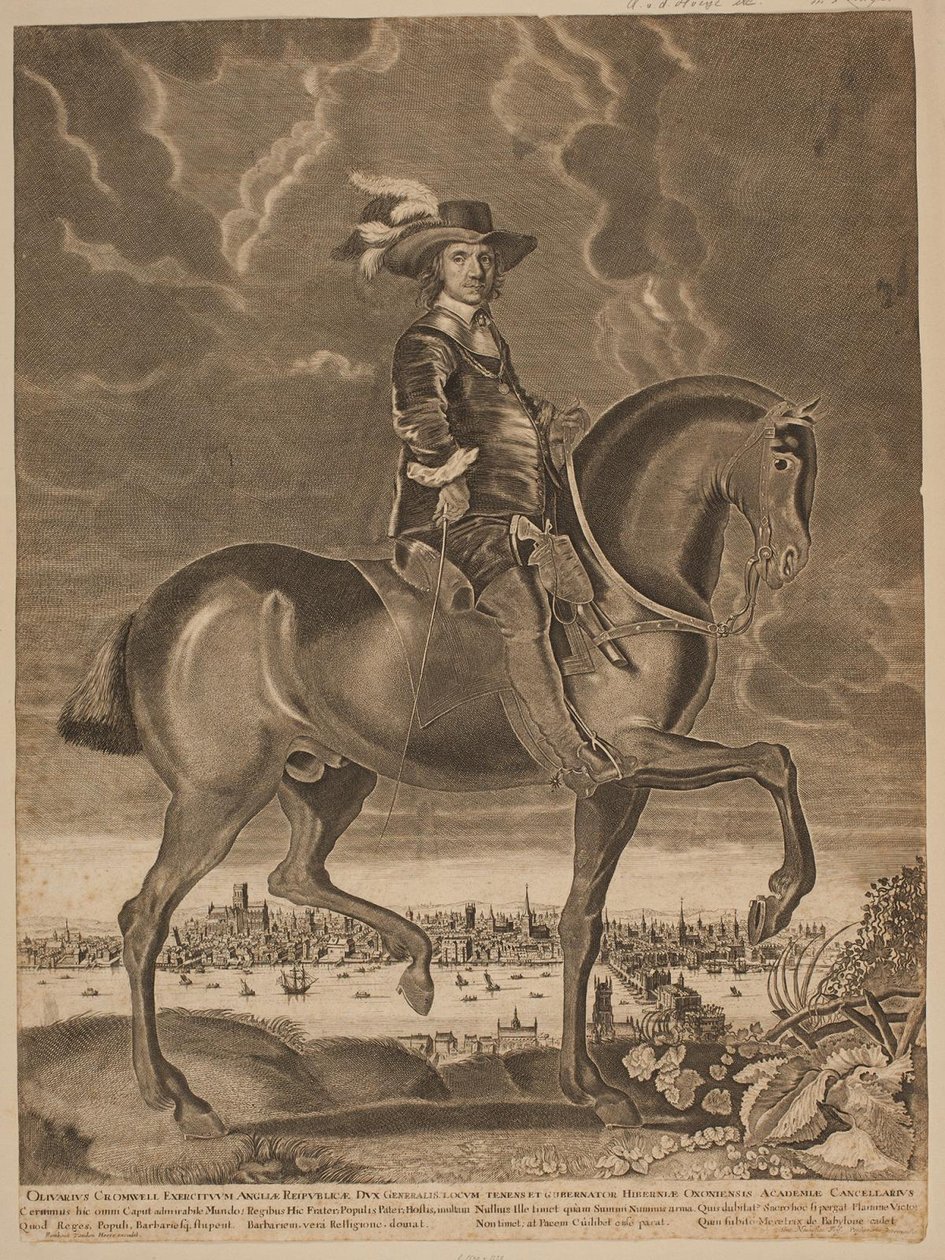 Oliver Cromwell a cavallo da Ubekendt