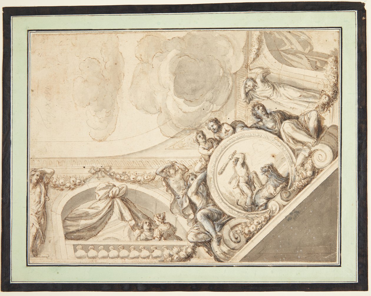 Schizzo da un affresco da Ubekendt