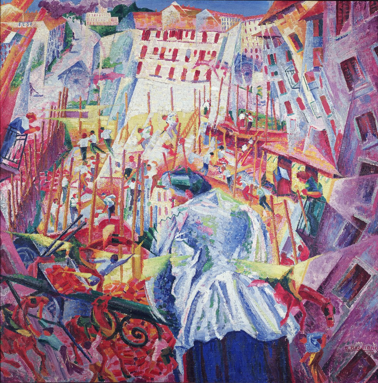 La strada entra nella casa, 1911 da Umberto Boccioni