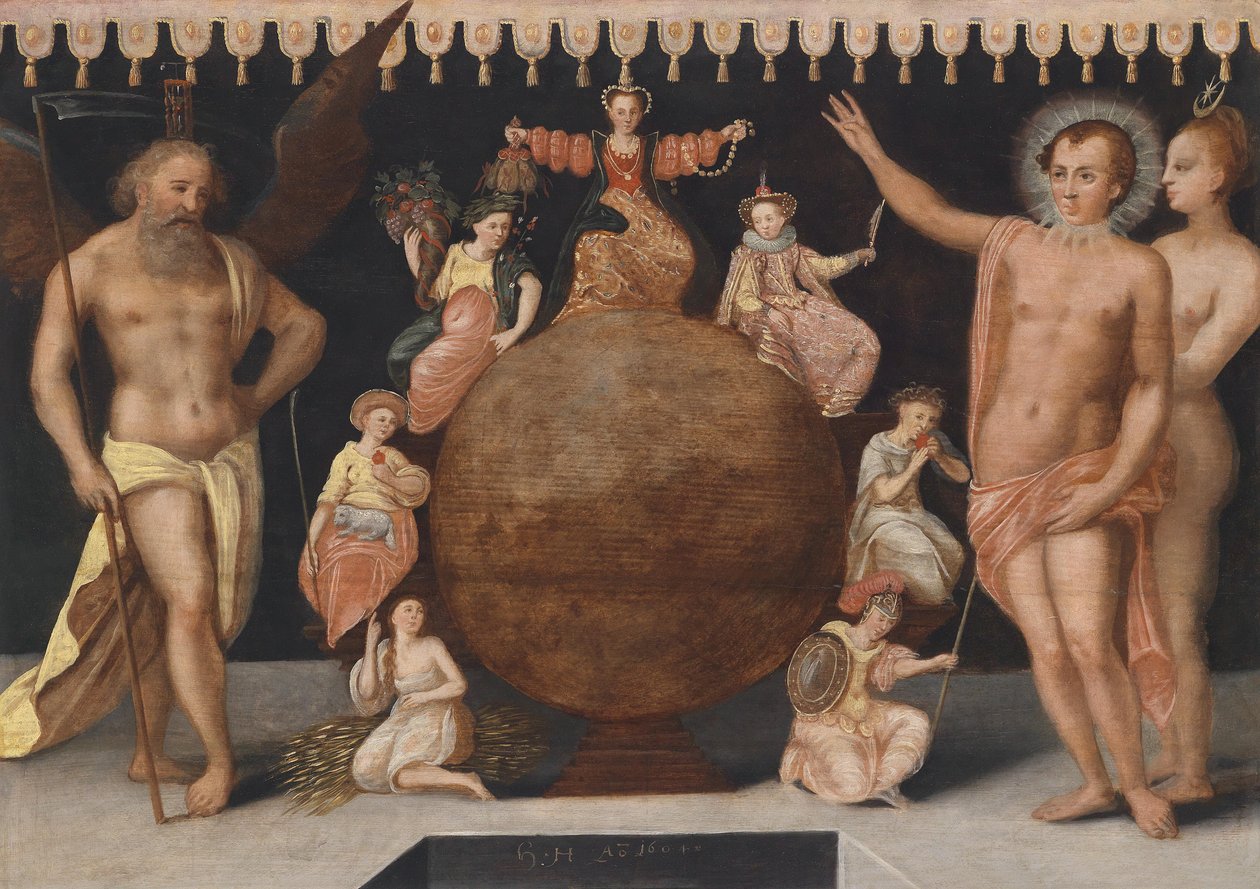 Allegoria della lotta tra virtù e vizi nel mondo, probabilmente la prima immagine di una serie di rappresentazioni delle virtù e dei vizi da Unbekannt Unbekannt