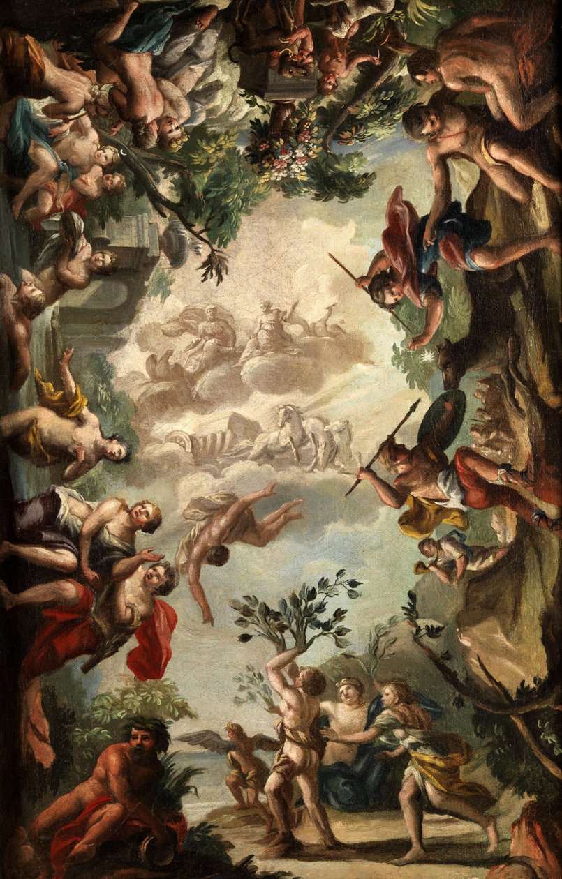Bozzetto per un affresco sul soffitto, probabilmente di un castello di caccia da Unbekannt Unbekannt