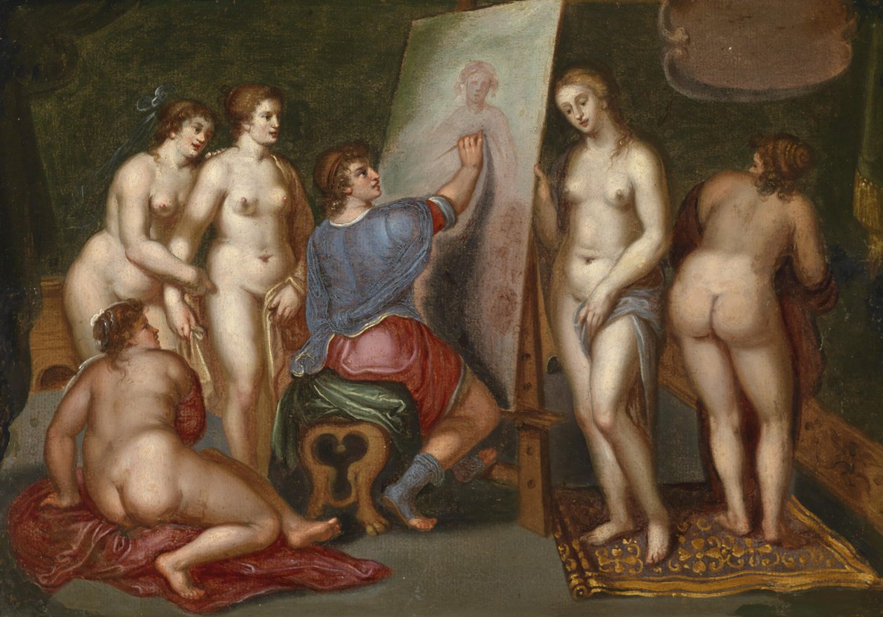 Un pittore che dipinge un nudo femminile da Unbekannt Unbekannt