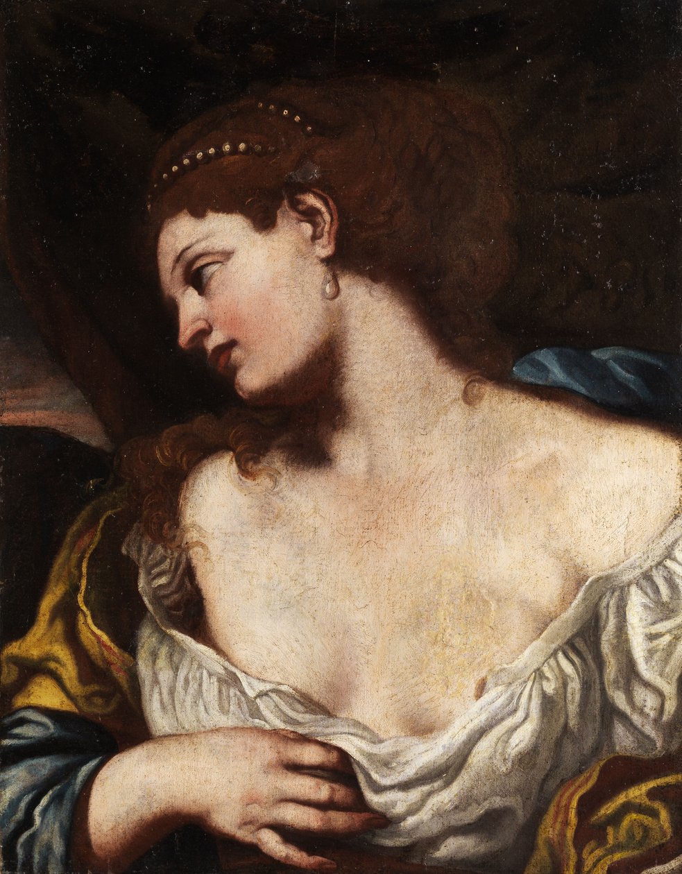 Mezzo ritratto di una giovane donna (possibilmente Lucrezia o Cleopatra) da Unbekannt Unbekannt