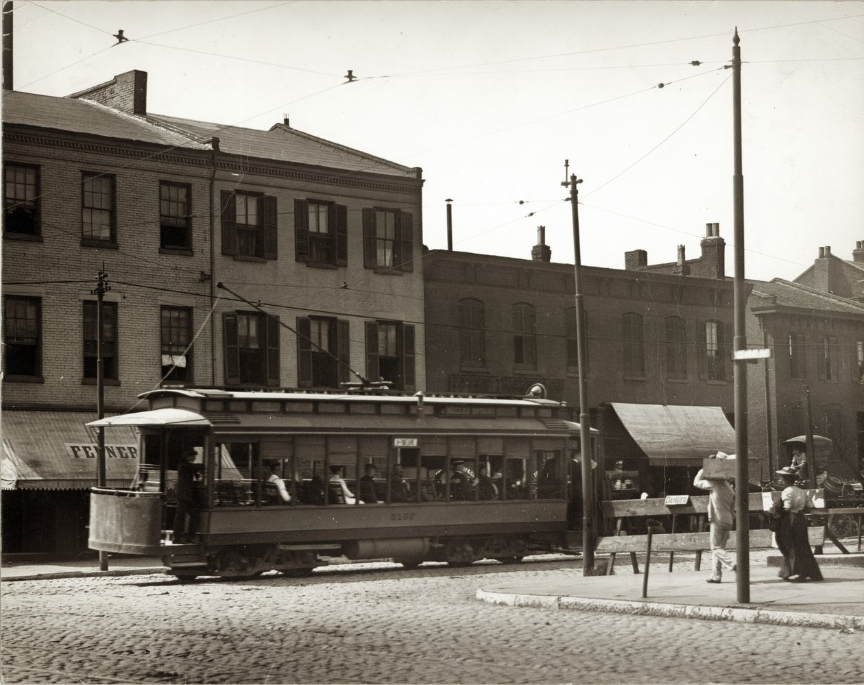 Tram a South Tenth e Market Streets da Unbekannt Unbekannt