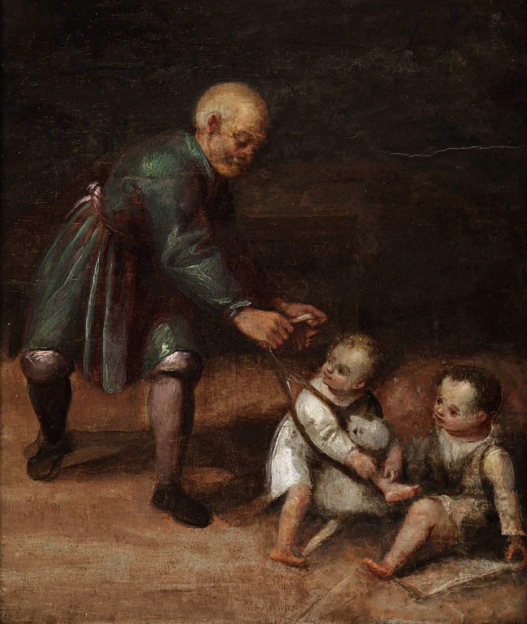 Uomo con due bambini da Unbekannt Unbekannt
