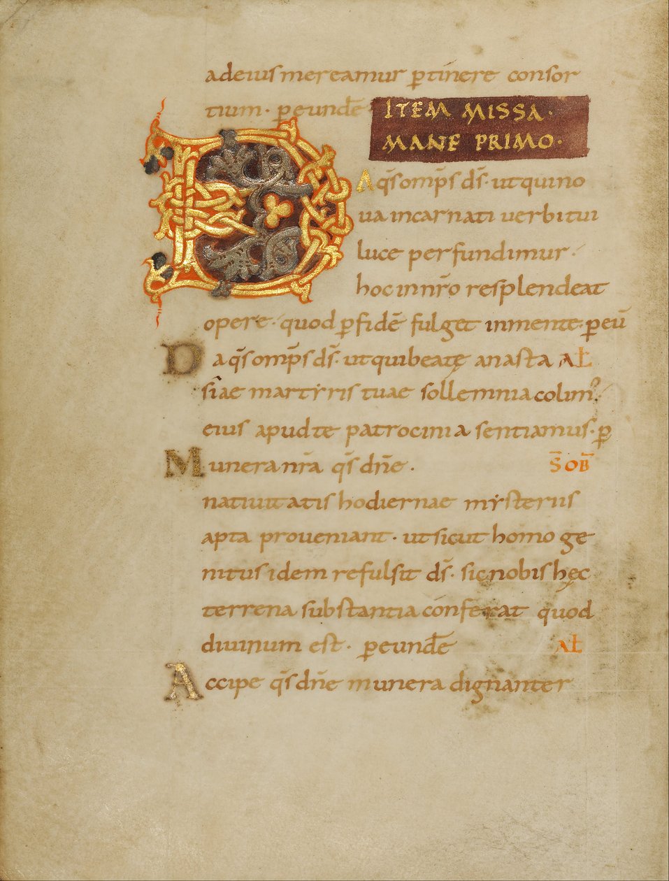 Iniziale decorata D da Unbekannt Unbekannt