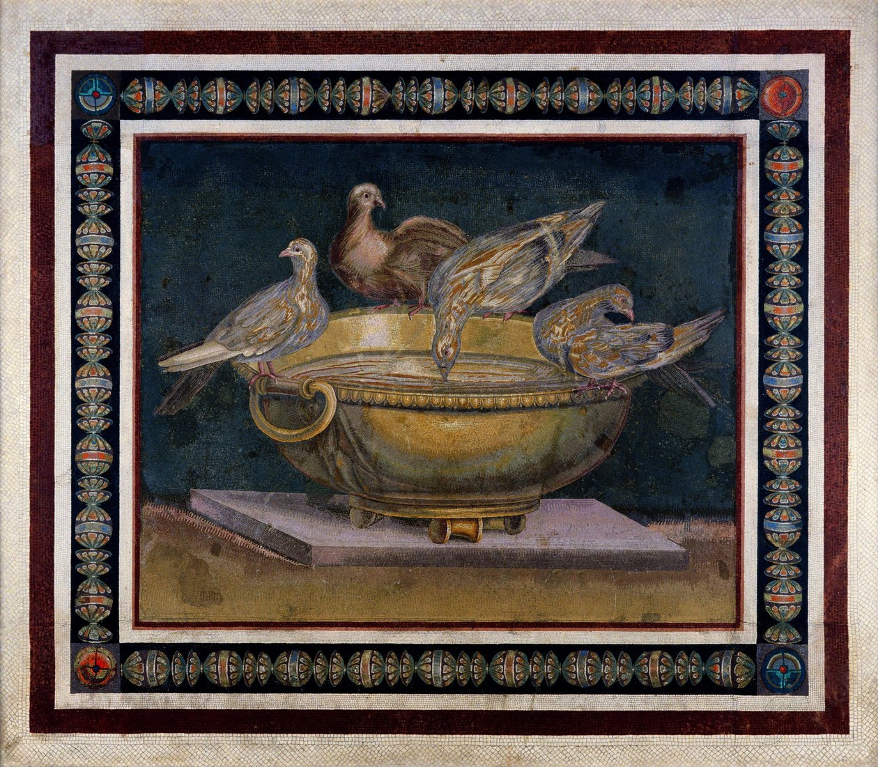 Mosaico delle colombe da Unbekannt Unbekannt