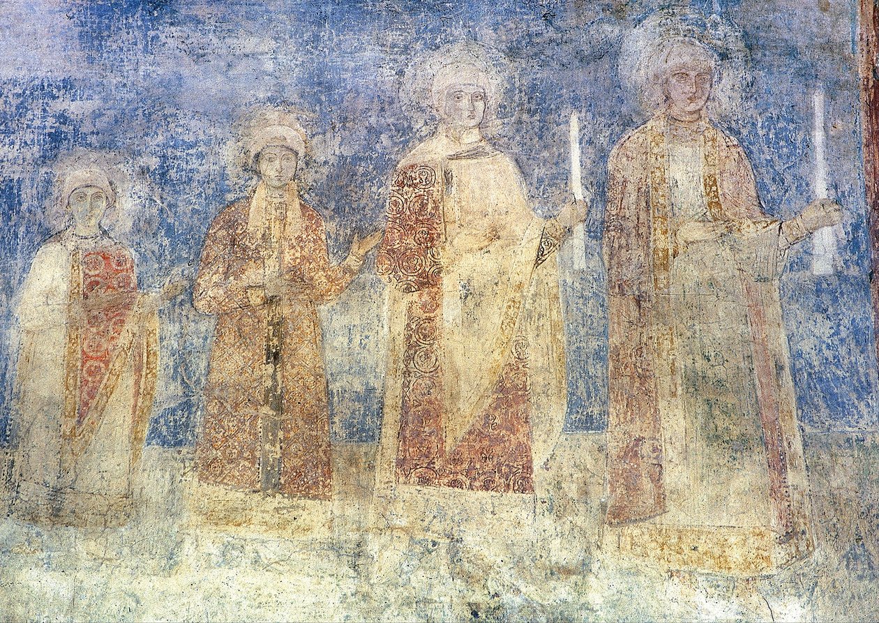 Ritratto di gruppo principesco. Parete sud della navata. da Unbekannt Unbekannt