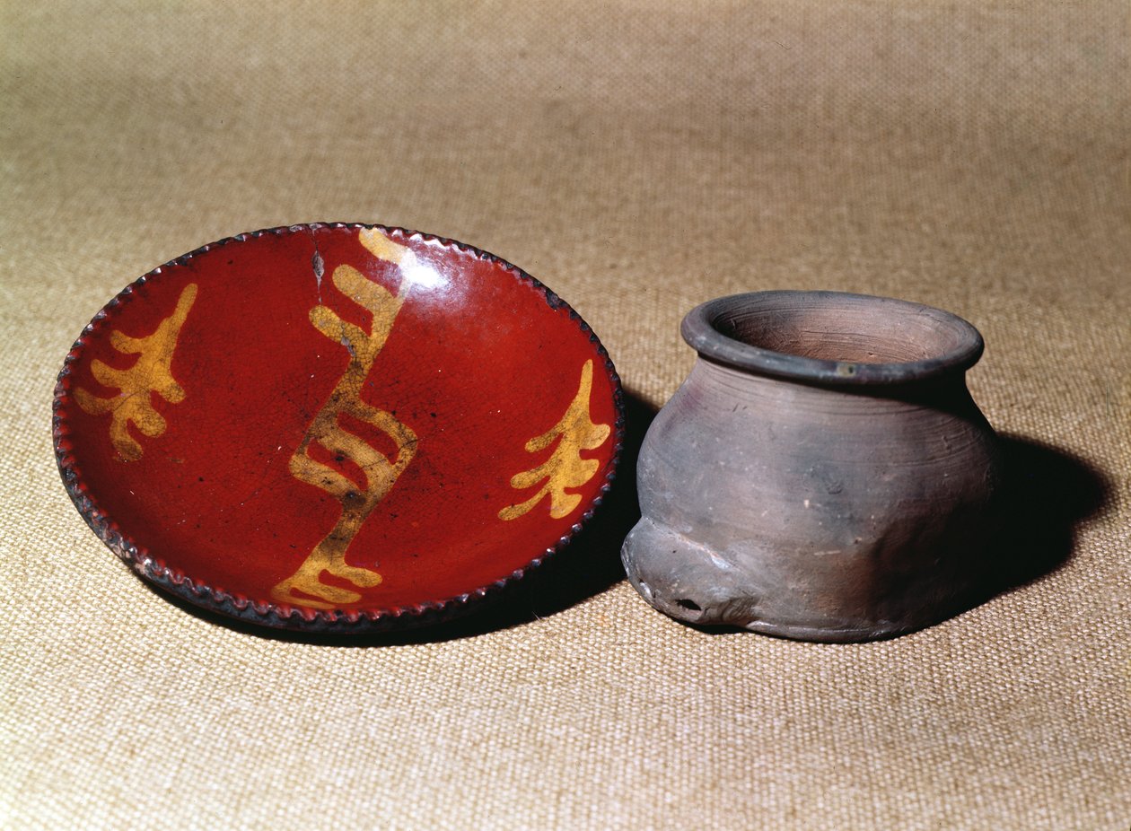 Tazza e piatto in terracotta, c.1780 da Unbekannt Unbekannt