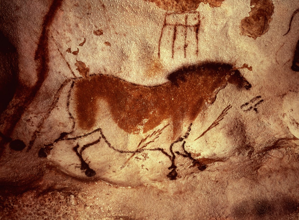 Pittura rupestre di un cavallo, c.17000 a.C. da Unbekannt Unbekannt