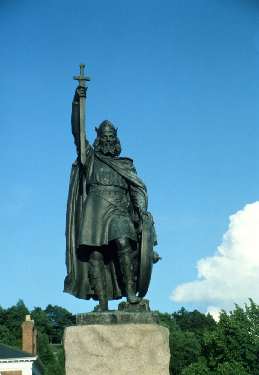 Statua di Alfredo il Grande (849-99) da Unbekannt Unbekannt