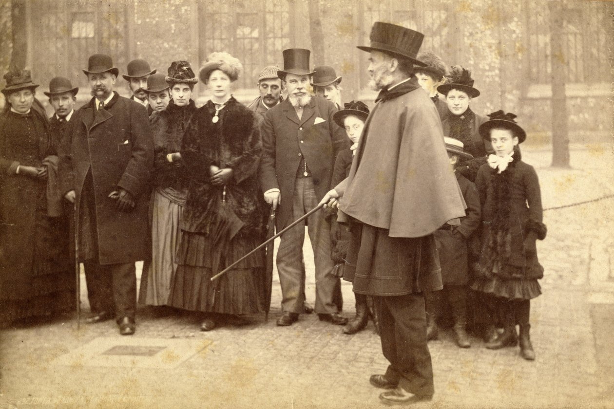 Turisti in visita alla Torre di Londra, c.1880 da Unbekannt Unbekannt