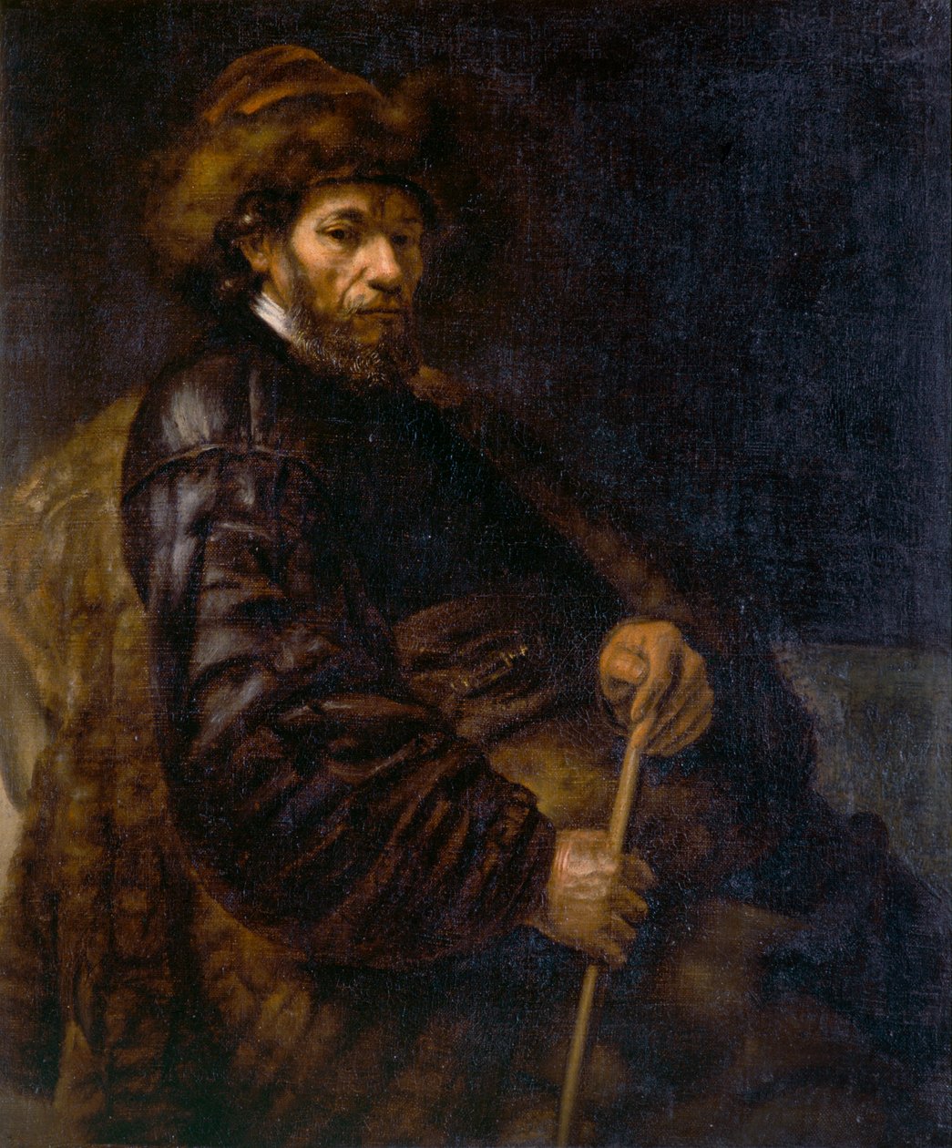 Un uomo seduto con un bastone, c1800-c1850 da Unbekannt