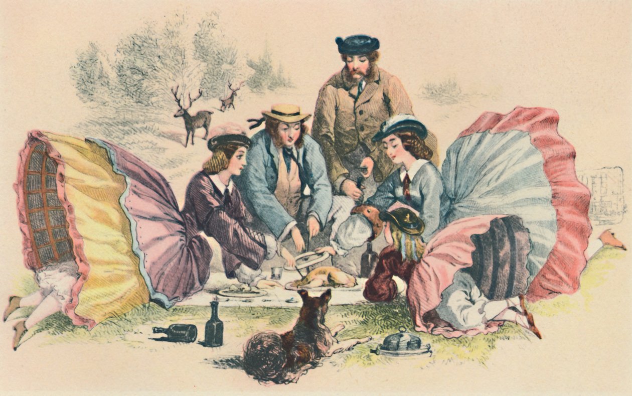 Un picnic vittoriano, c. 1860 da Unbekannt