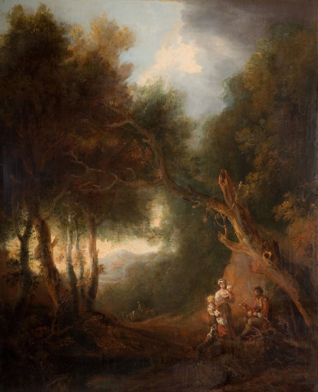 Paesaggio boscoso, sera d