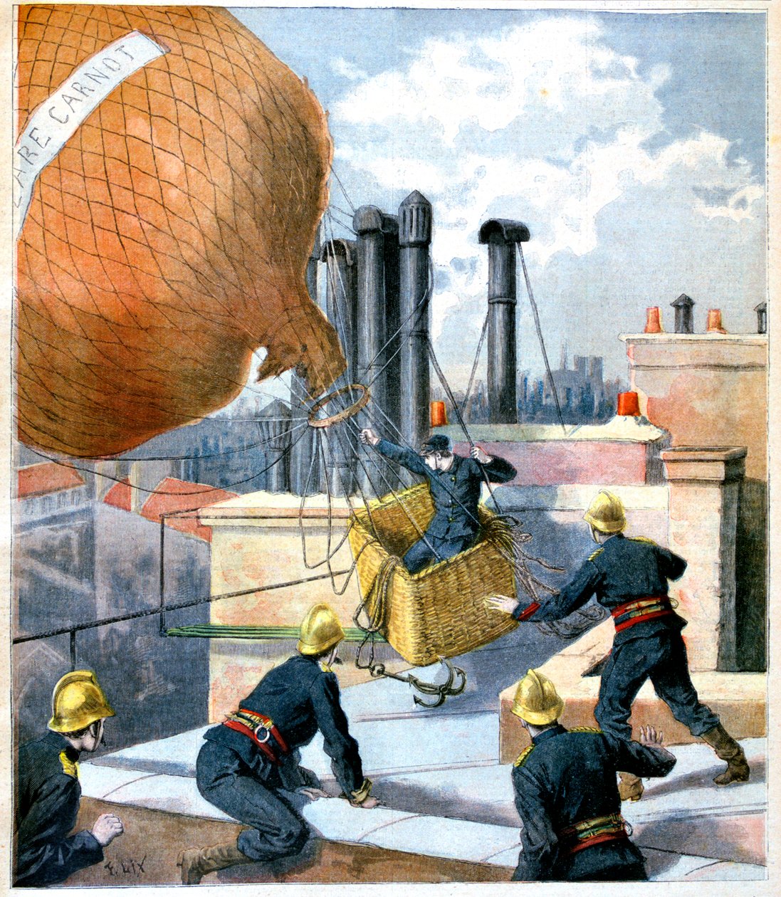 Un pallone su un tetto, 1894 da Unbekannt