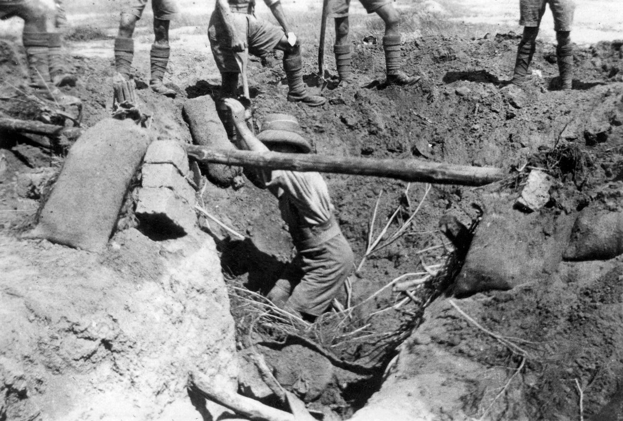 Un rifugio britannico crollato, Mesopotamia, Prima Guerra Mondiale, 1918 da Unbekannt