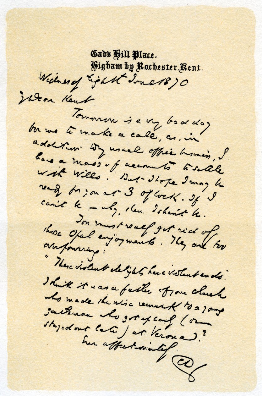 Una lettera scritta a mano, 1870, 1899 da Unbekannt