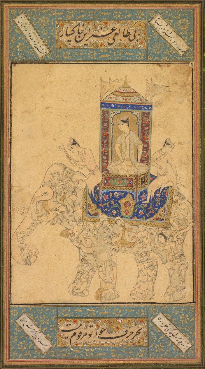 Un principe che cavalca un elefante composito, c. 1590 da Unbekannt