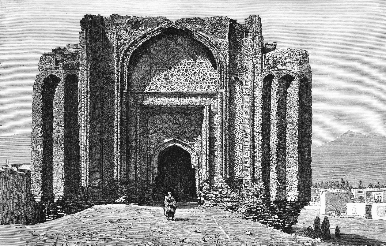 Una moschea del XIV secolo in rovina, Hamadan, Iran, 1895 da Unbekannt
