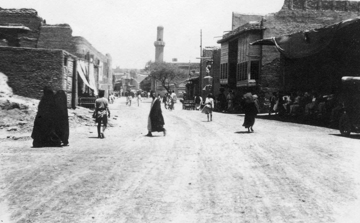 Una strada a Baghdad, Mesopotamia, Prima Guerra Mondiale, 1918 da Unbekannt