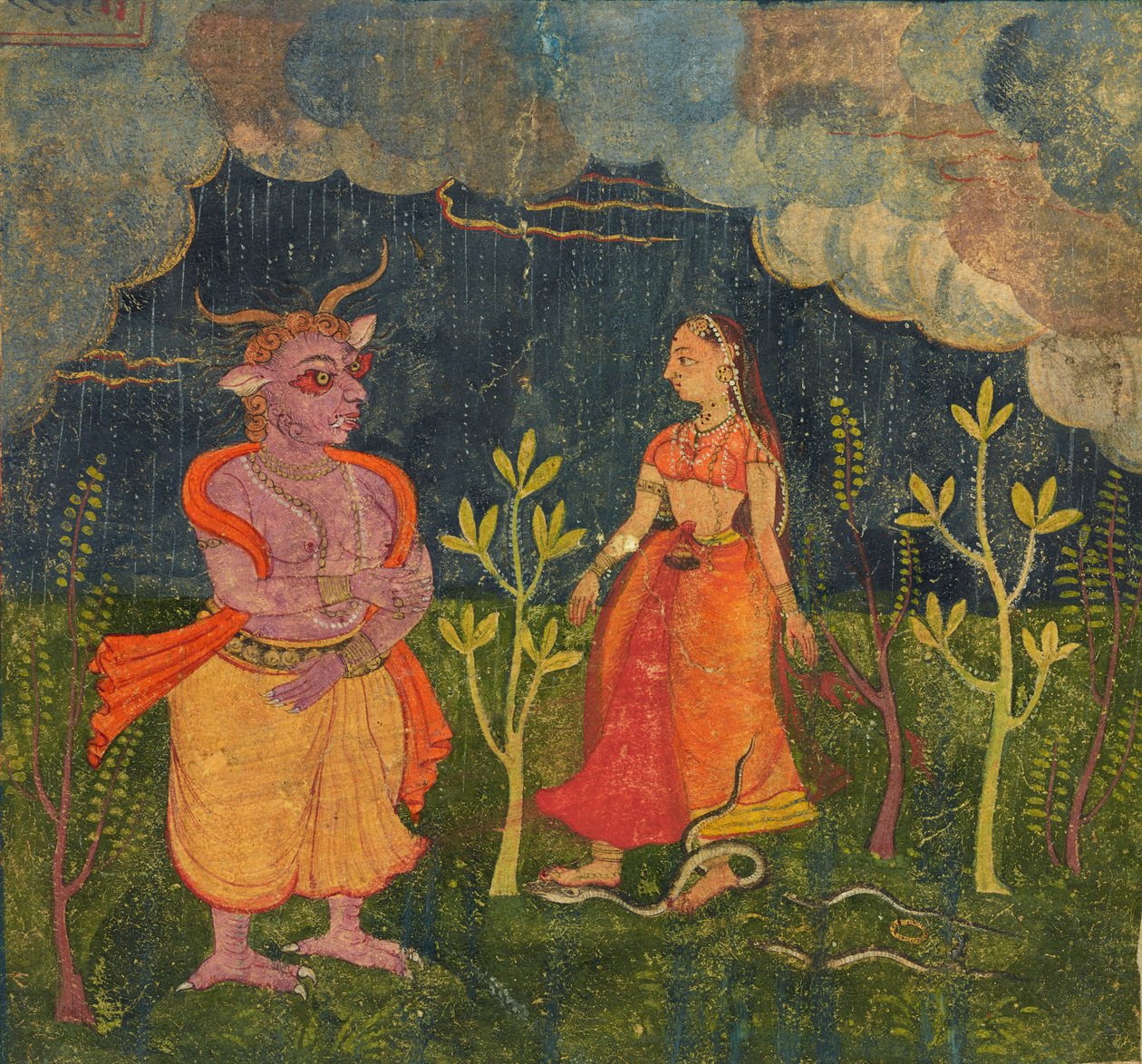 Abhisarika Nayika, foglio da un Rasikpriya da Unbekannt