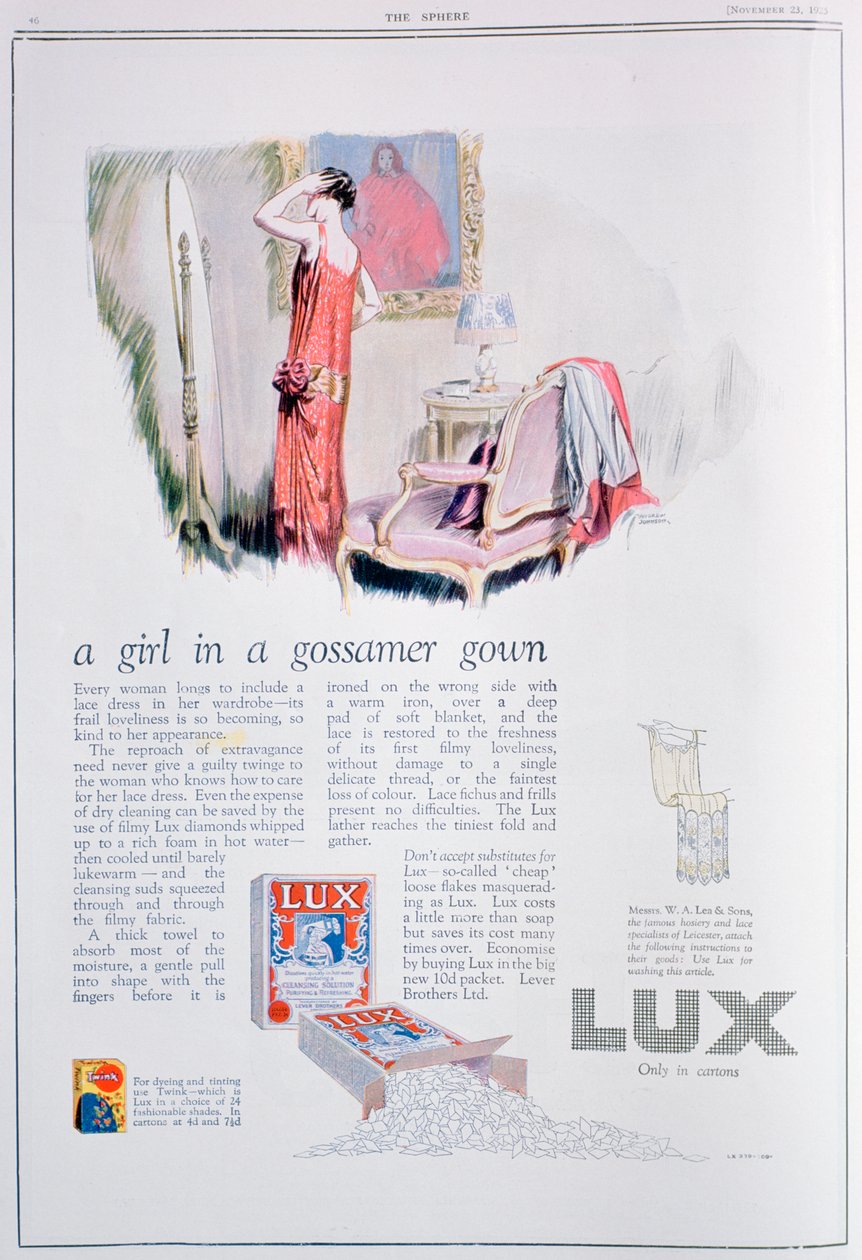 Pubblicità per il sapone Lux, 1925 da Unbekannt