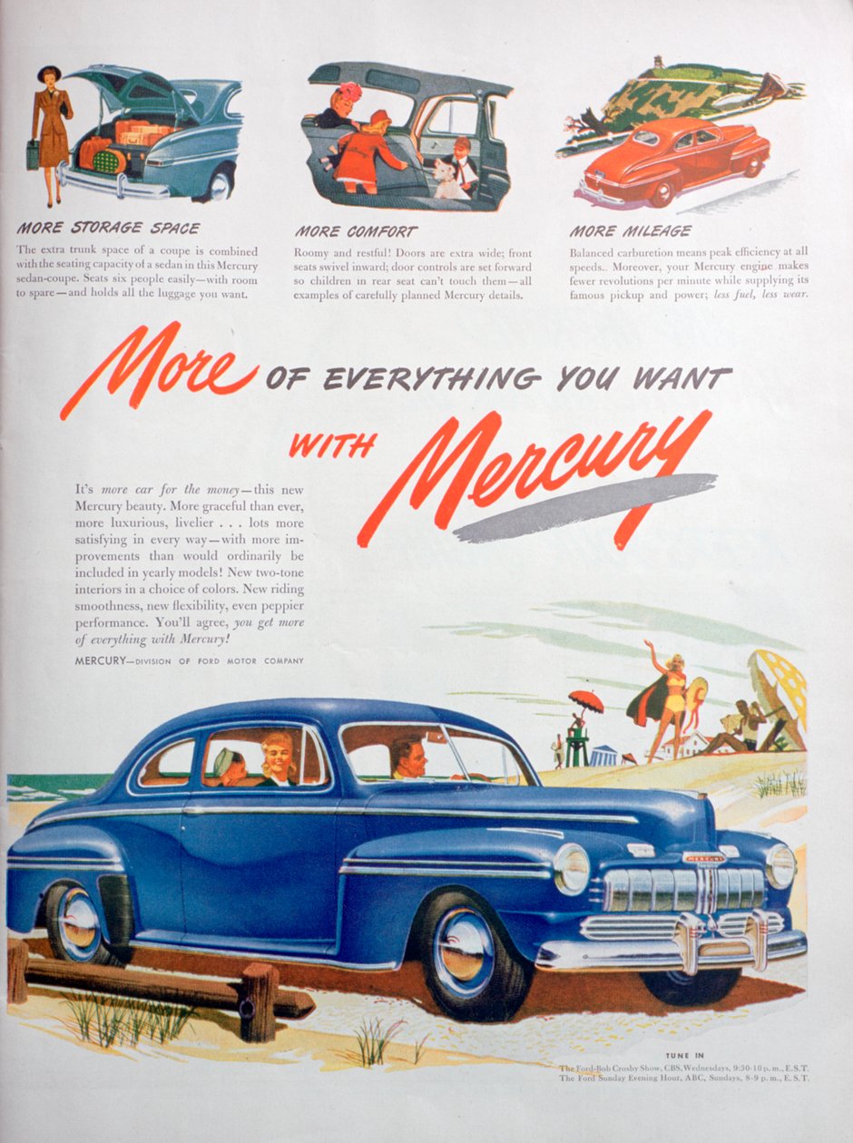 Pubblicità per auto Mercury, 1946 da Unbekannt