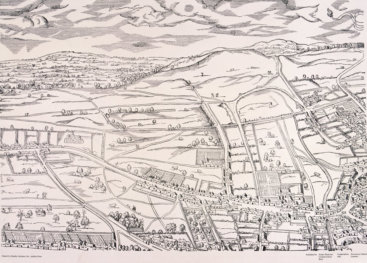 Mappa di Agas di Londra da Unbekannt