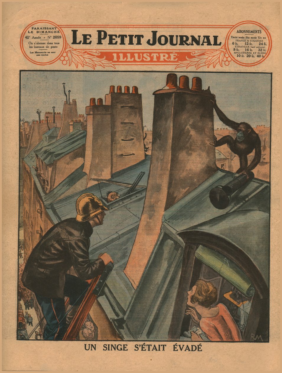 Uno scimpanzé fuggito, 1930 da Unbekannt